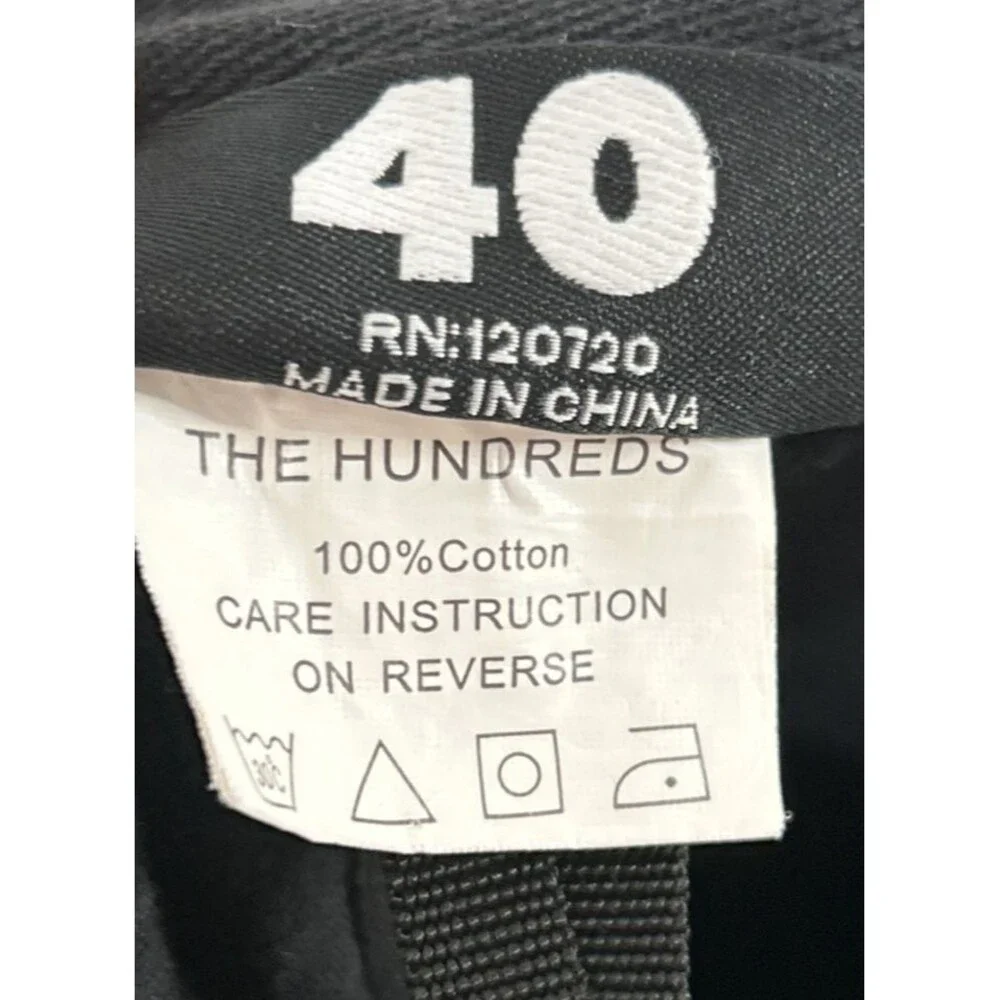 The Hundreds Black Denim Jeans Rear Button Flap Pockets Sword Logo Mens Size 40
